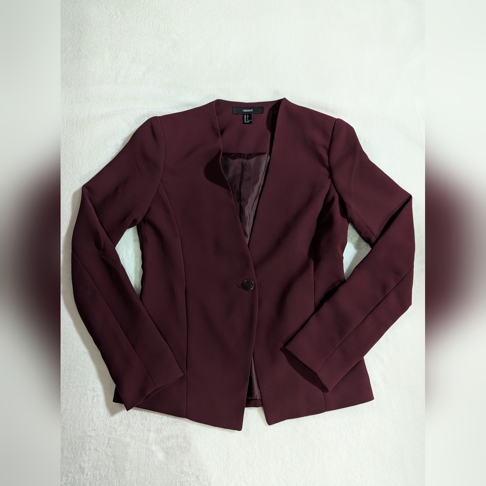 Forever 21 Women's Jacket, Burgundy Color, Size Small - Picture 4 of 8